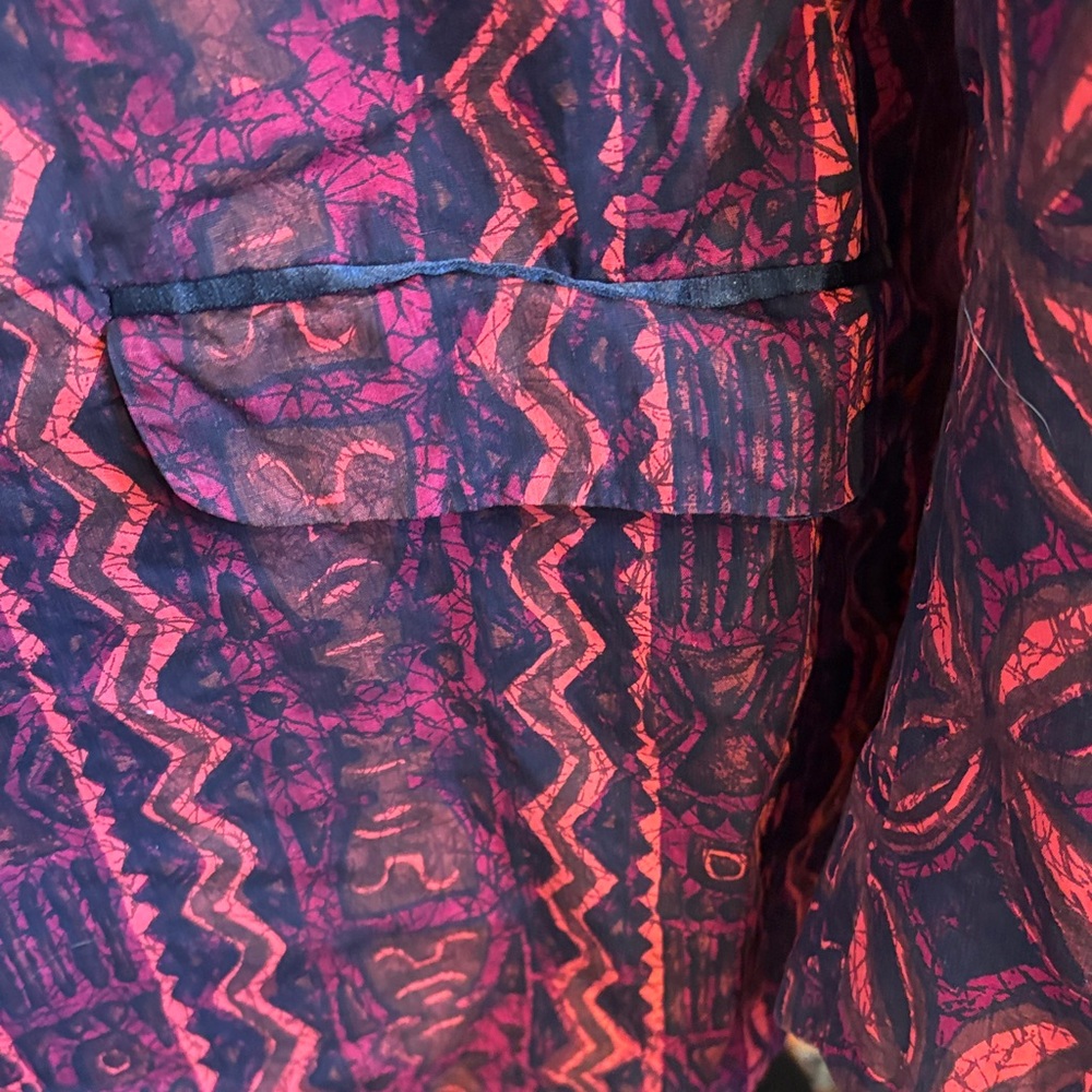 Men’s Red Patterned Jacket, S - Picture 4 of 5